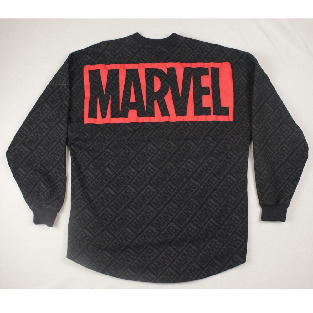 Marvel Spirit Jersey Marvel AOP Logo Long Sleeve Shirt Mens M Black Red